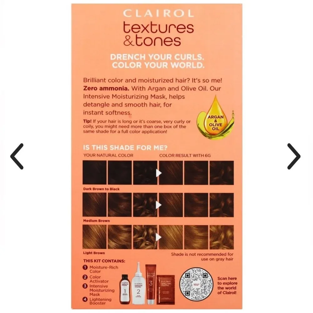 Clairol Textures Tones Permanent Hair Dye 5G Caramel Brown 6G Honey Blonde FC3